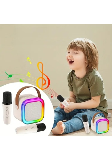 Mini Kablosuz Bluetooth Karaoke Hoparlör Kareoke Makinesi Mavi