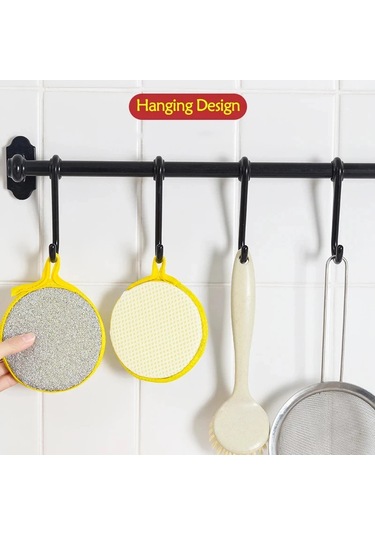 10 Adet Çift Taraflı Bulaşık Süngeri Bulaşık Yıkama Fırçası Tava Çok Renkli