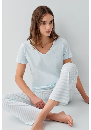Pierre Cardin Kadın Mavi Pijama Takım Mavi