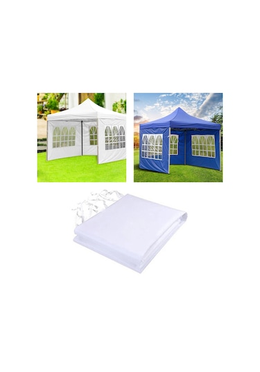 Suntek 1x Gazebos Çadır 3x2m Kamp Açık Gölgelik Mesh Yan Beyaz