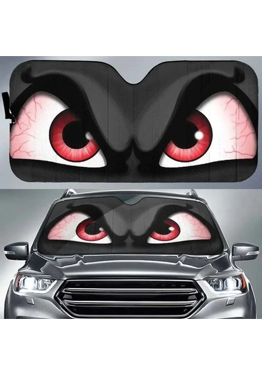 Goldenqian Araba Güneş Koruma Karikatür Büyük Gözler Isıtmalı Cam Güneşlik Araba Pencere Ön Cam Kapak Güneş Gölge Otomatik Güneşlik 240606-4