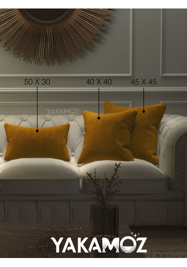 Br Yakamoz Balpeteği Sarısı Kırlent , Yastık Kılıfı Kadife Görünümlü Velvet Touch Serisi Balpeteği Sarısı