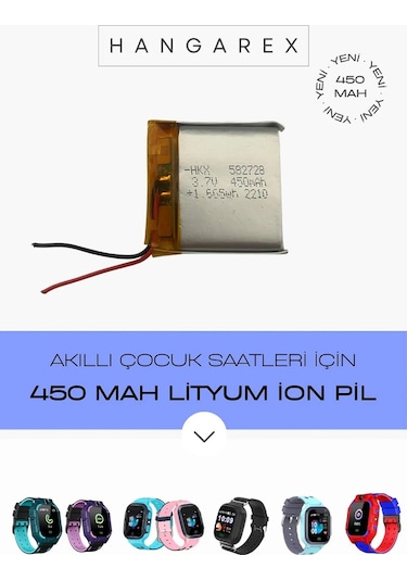 Akıllı Çocuk Saati Pili Lityum İon 450 Mah 3,7 V Saat Pili