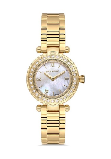 Dice Kayek Dk.1.ag1373.03 Taşlı Tasarıma Sahip 5 Atm Suya Dayanıklı Çelik Kordon Altın Renk Kadın Kol Saati Altın
