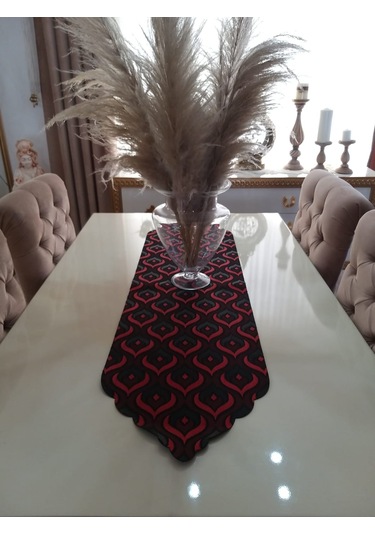 Finezza Üç Boyutlu Damla Desen Leke Tutmaz Kırmızı Runner