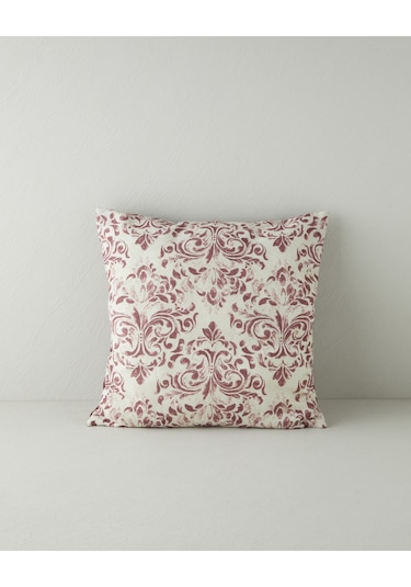 English Home Marbling Dolgulu Kırlent 45x45 Cm Bej Bordo