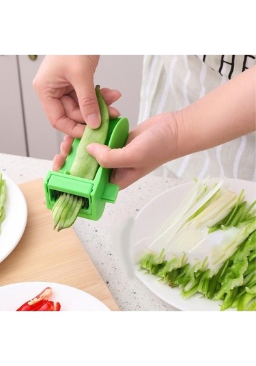 Fastbuy Süper Kolay Kullanım Suntek Fasulye Dilimleyici - Dayanıklı Abs Malzeme - Kırmızı Kırmızı