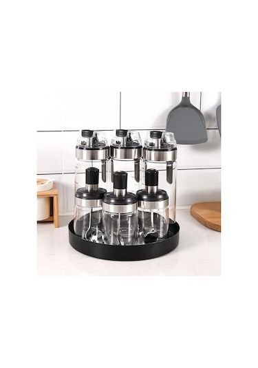 Yaozixa Koyu Siyah Metal Mum Tepsisi - Modern Köy Stili Masaüstü Aksesuarı - 7.8 İnç Dekoratif Servis Tabakası