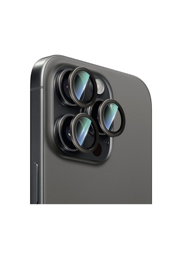 İphone 16 Pro Max Uyumlu Caseworld Alloy Two-color Serisi Lens Koruyucu Siyah