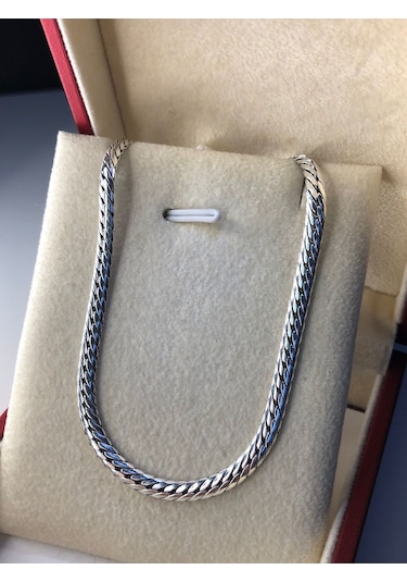 3.5mm İtalyan Bombeli Zincir 925 Gümüş Işıklı Kutuda Sevgiliye Eşe Babaya Hediye Kolye