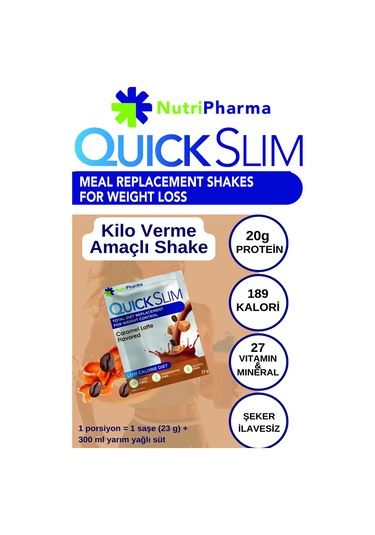 Quick Slim Öğün Yerine Geçen Shake - 30 Saşe - Karamel Latte