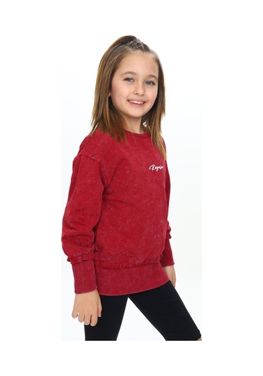 Toontoy Kız Çocuk Nakışlı Eşofman Takım Kırmızı