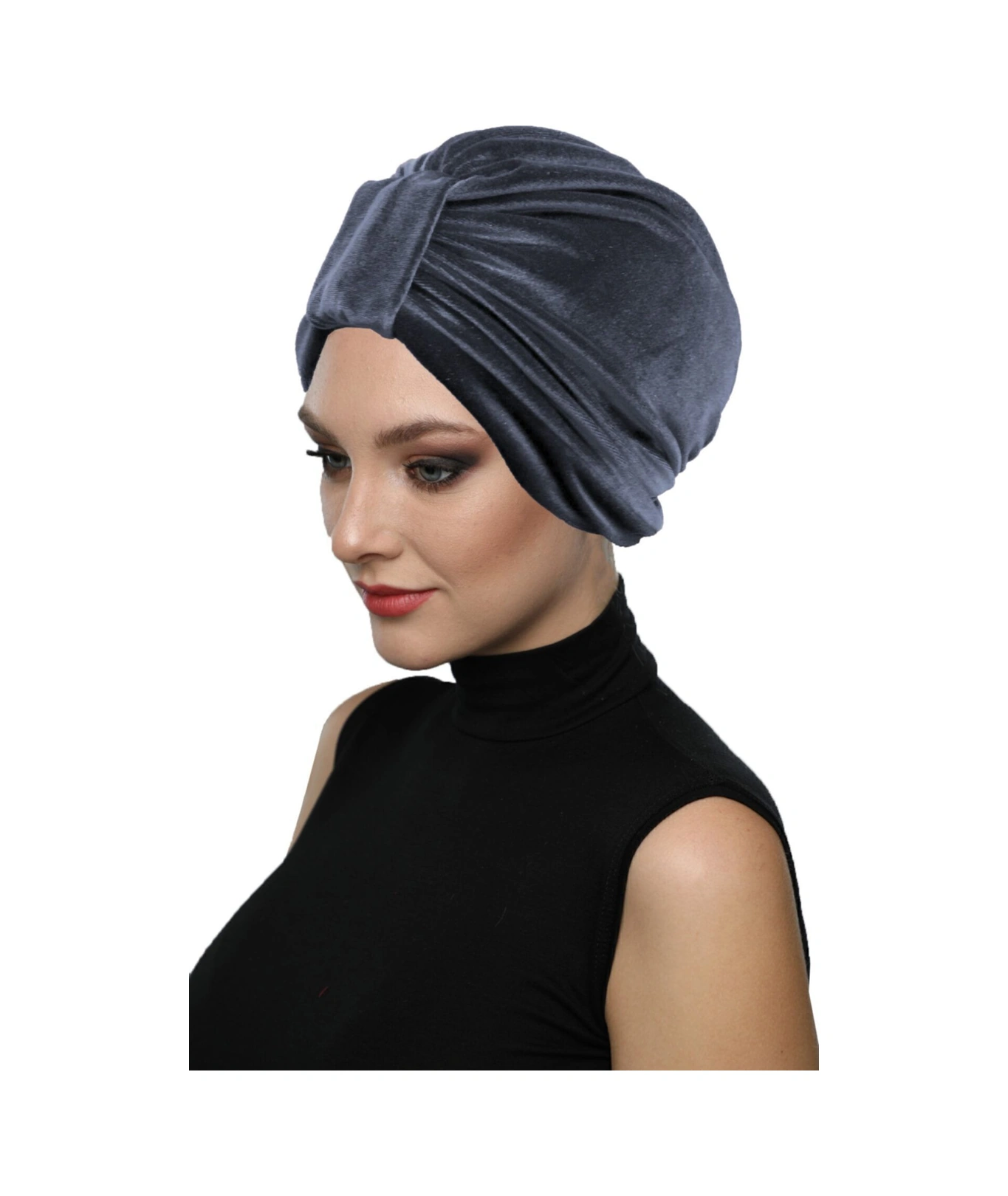 Kadife Kardelen Astarlı Füme Hazır Türban Tesettür Bone Füme