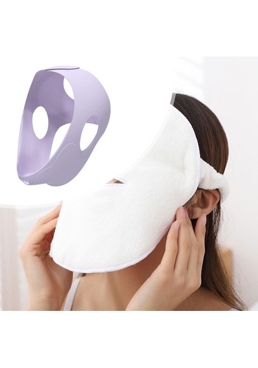 Homyl Buz Baş Sarma Evrensel Rahat Silikon Yüz Paketi Çene Için Mor