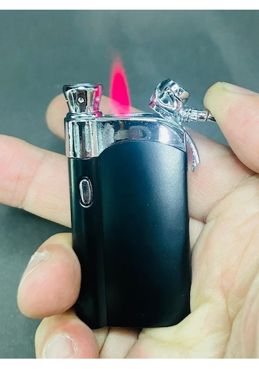 Hunter Metal Kasa Işıklı Pürmüzlü Çakmak