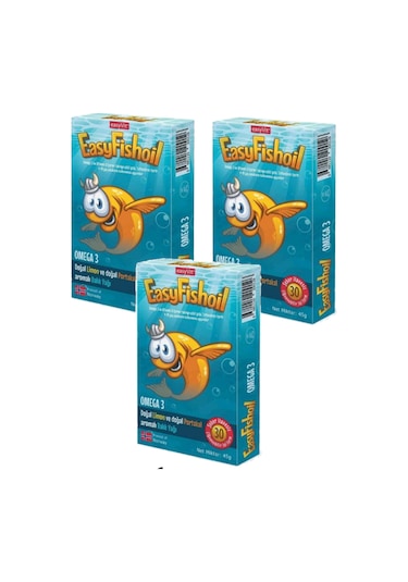 Easyfish Oil Omega 3 30Tablet Limon Ve Portakallı 3 Adet