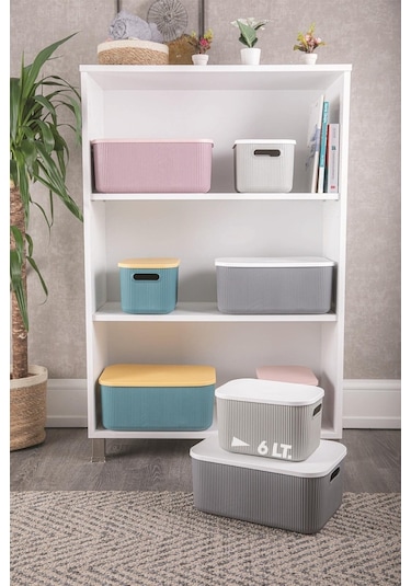 Bayev 3 Adet Storage Çok Amaçlı Dolap İçi Düzenleyici Kapaklı Kutu 6 Lt Yeşil