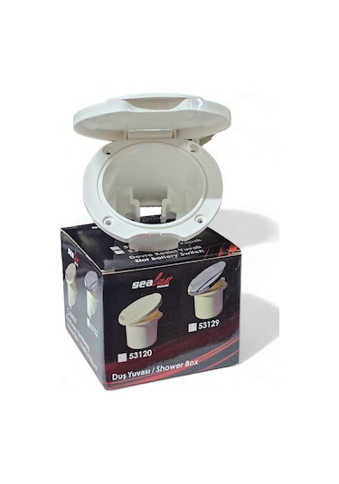 Sealux Marine Duş Yuvası Yan Montaj Beyaz Kapak Tekne