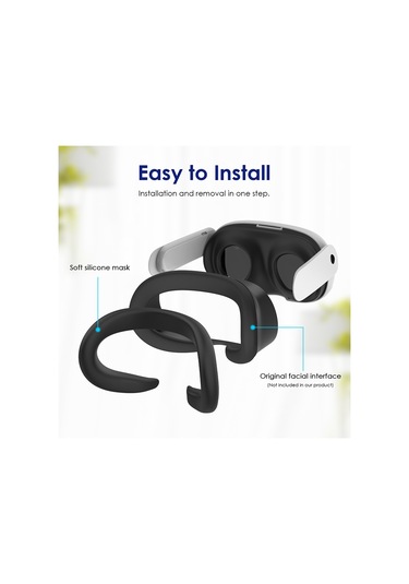 Wolmtt Meta Quest 3 Vr Silikon Göz Maskesi Ter Önleyici Koruyucu Kapak - Siyah