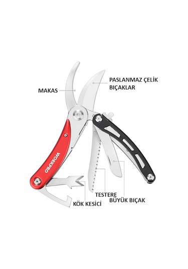 Workpro Wp382005 4 In 1 Çok Fonksiyonlu Bağ Bahçe Dal Budama Makası