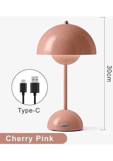 Willowhaven Şarj Edilebilir Led Masa Lambası, Sarı Mantar Çiçek, Masa, Gece Yatak Odası, Yemek, Dokunmatik, Modern Dekorasyon, 30x18cm Sarı