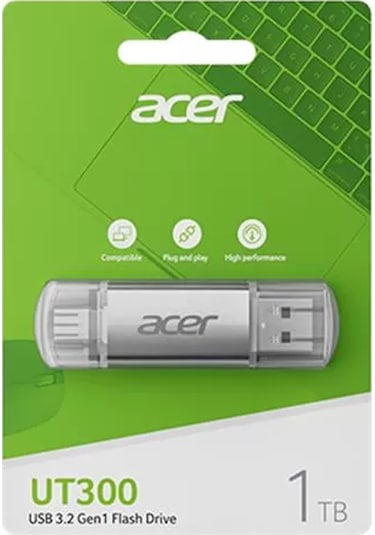 Acer 256gb Usb 3.2 Ut300-256gb Usb-a+usb-c Çift Taraflı Metal Flash Bellek