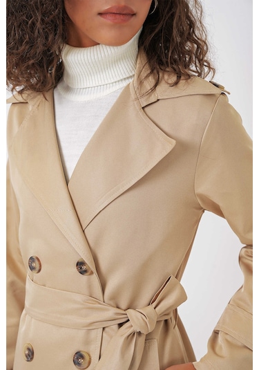 Gabria Ön Düğmeli Trenchcoat Bej