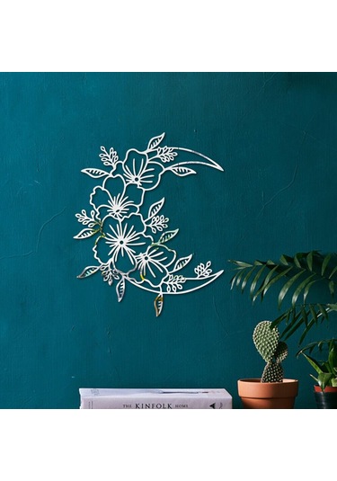 Ayna Duvar Sticker Ay Çiçek Sticker Black S Black S Diğer