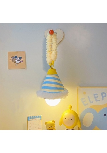 Pazly Duvara Monte Yatak Odası Başucu Gece Lambası Uyku Işığı Mavi Led Mavi