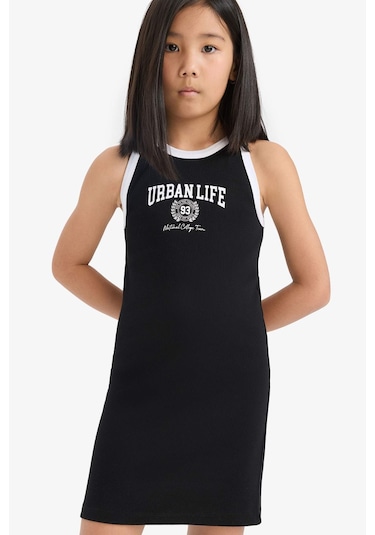 DeFacto Kız Çocuk Baskılı Fitilli Kaşkorse Kolsuz Yazlık Elbise B4491A825SMBK27 DeFacto Kız Çocuk Baskılı Fitilli Kaşkorse Kolsuz Yazlık Elbise B4491A825SMBK27