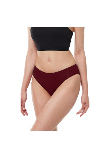 Malabadi Kadın Ten Ekru Bordo 6 Lı Paket Modal Dar Kalıp Ara Bel Slip Külot 187 Ten-ekru-bordo