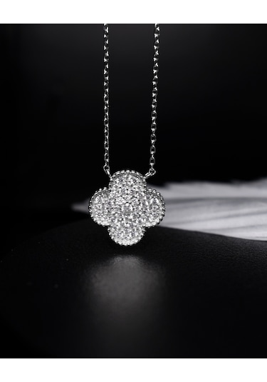 Brezza Lusso Jewelry  Luck Serisi Zarif Model Şans Gümüş Kadın Kolye 45 CM 45 CM