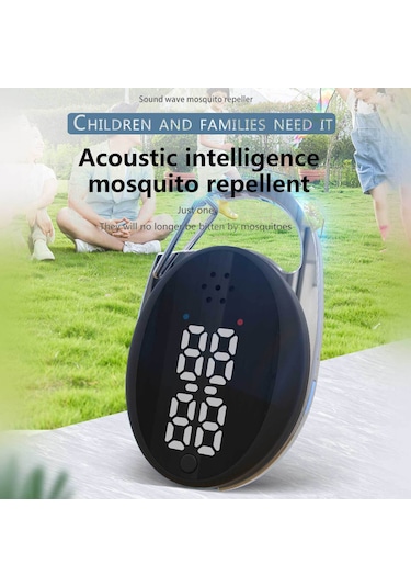 Xiyyadms Siyah Ultrasonik Sinek Kovucu Taşınabilir Anahtar Kemerli 360 Koruma 3 Seviye Ayar İle Zaman Gösterici