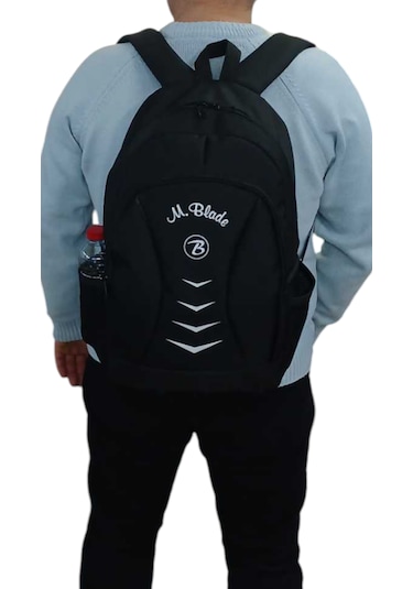 M.blade Geniş Hacimli Su Geçrmez Kumaş Okul Sırt Çantası Siyah