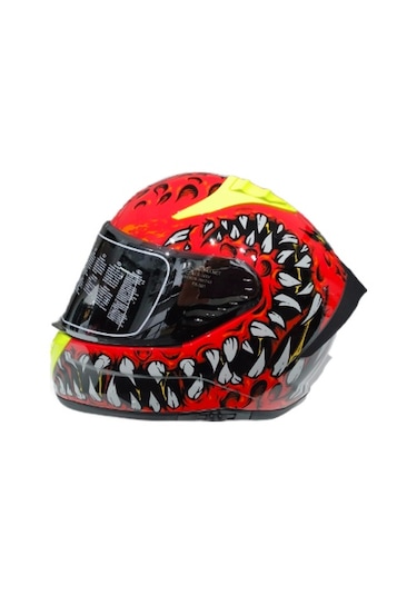 Mts M-801 Demon Fullface Güneş Vizörlü Motosiklet Kaskı Kırmızı