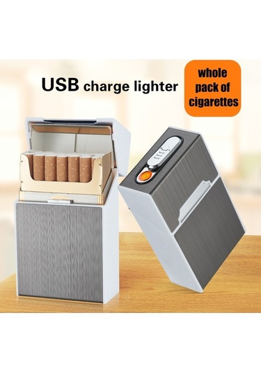 Ulzyvf Usb Şarjlı 20'li Sigara Saklama Kutusu - Taşınabilir Koruyucu Altın Kasa Altın