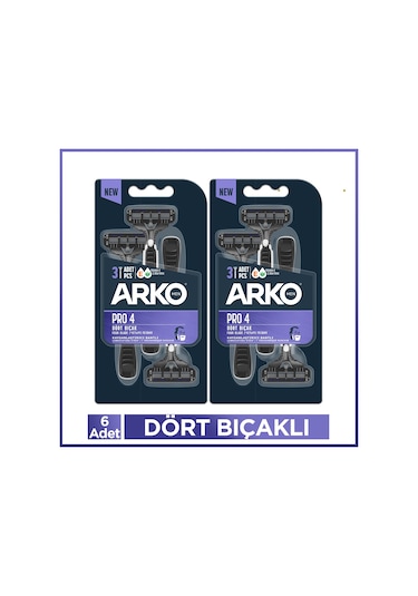Arko Men Pro4 Dört Bıçaklı Tıraş Bıçağı 6 Adet