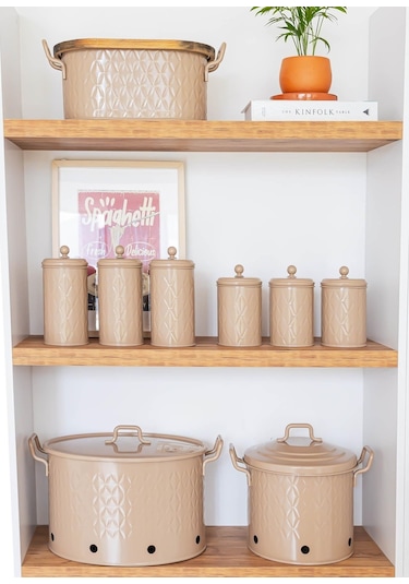 The Mia Prizma Çay Şeker Kahve Kavanozu Karamel 1,20 Lt