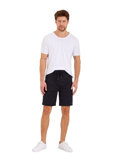 Adams Erkek Reflektör Logo Regular Fit Cepli Spor Şort Siyah