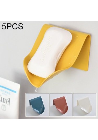 5 Adet Çok Fonksiyonlu İzsiz Duvara Monte Drenaj Sabun Kutusu, Rastgele Renk Teslimatı