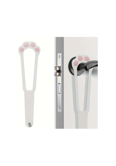 Fochsia Siyah 11.5 İnç Ayarlanabilir Evcil Hayvan Kapı Mandalı - Beyaz Kilitli Emniyet Kemeri