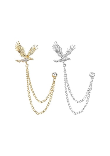 Erkek Kartal Broş Yaka Pin Rozeti Asılı Zincirler Yaka Broşları Kariyer Takım Elbise Gömlek Kravat Şapka Eşarp Erkek Arkadaş Baba Doğum Günü Gol İçin Pin Çok Renkli