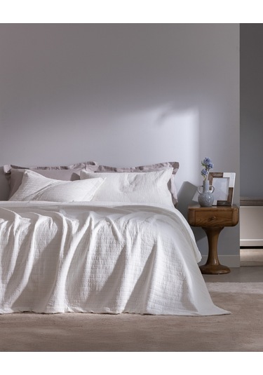 Madame Coco Feolette Çift Kişilik Yatak Örtüsü - Beyaz 8684427145296 Beyaz