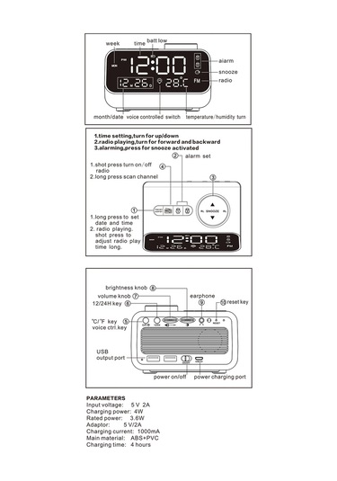 Zilinn Mordern Fm Radyo Başucu Uyandırma İçin Led Çalar Saat. Sıcaklık Termometresi Nem Higrometresi İle Dijital Masa Takvimi. Beyaz-89 Çok Renki