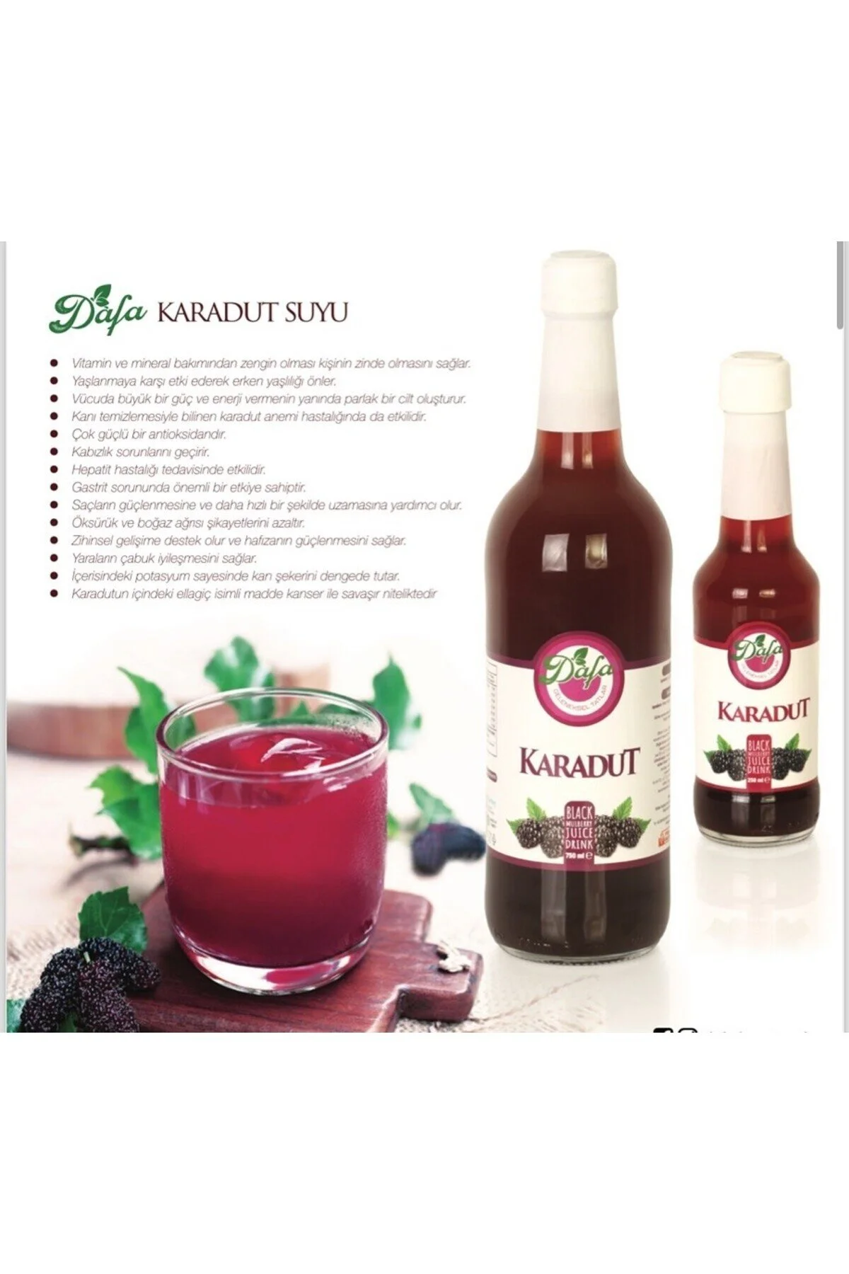 Dafa Karadut Suyu 750 ML