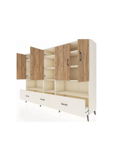 Hyperion Dolap 12 Raflı 3 Çekmeceli 5 Kapaklı 220x44x163 Aytaşı-ç Aytaşı-çam/aytaşı