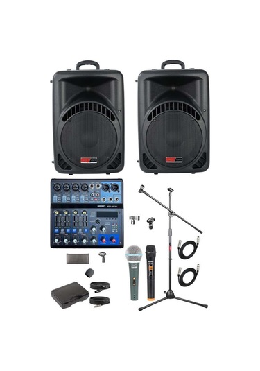 Lastvoice Ample Center-paket-2 Aktif Hoparlör Ve Mixer Full Ses Sistemi Seti