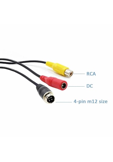 4 Pinli Erkek Konnektör Rca Dişi Dc Dişi Soket Dönüştürücü 20 Cm.