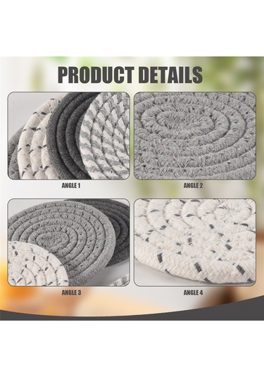 Adet Bardak Altlığı Tutuculu, 4 Renk Emici Bardak Altlığı Beyaz - Gri