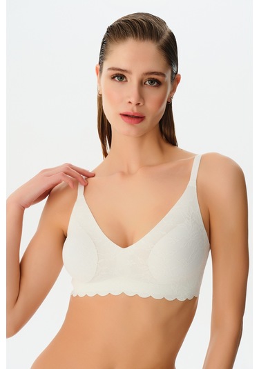 Suwen Invisible Soft Dantteli Sütyen Sw5986036 Ekru